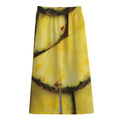 Pineapple Slices Print Cotton Front Slit Maxi Skirt
