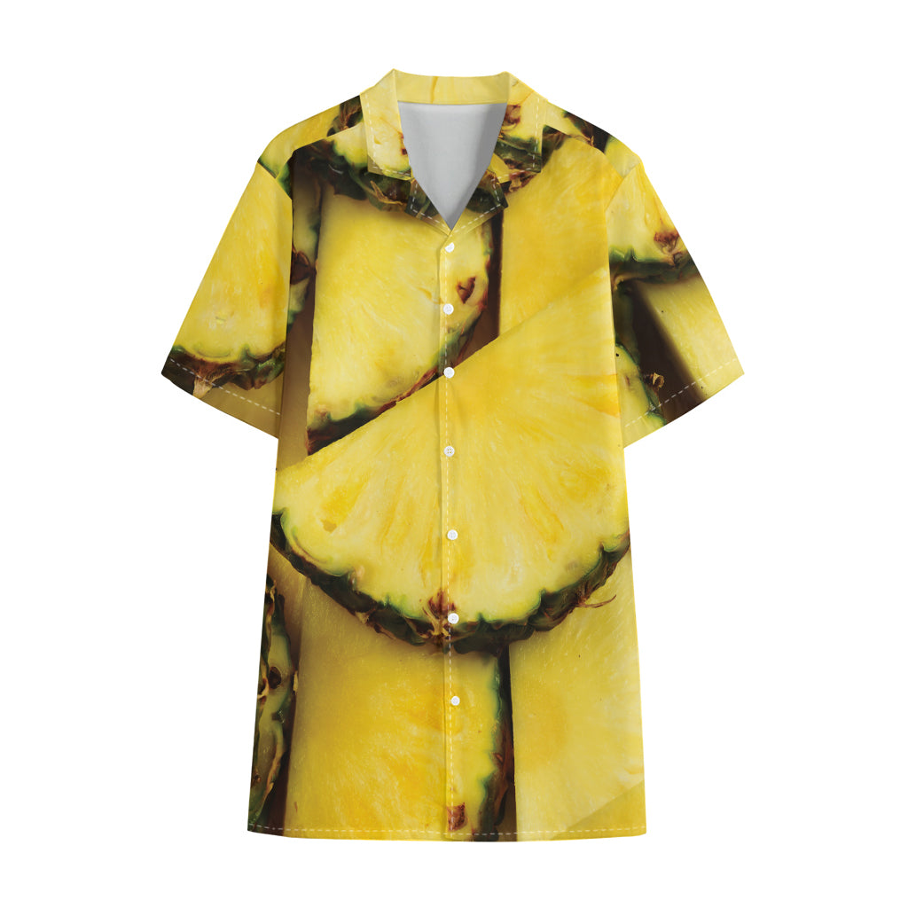 Pineapple Slices Print Cotton Hawaiian Shirt