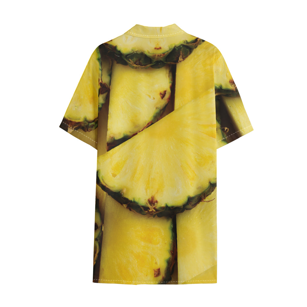 Pineapple Slices Print Cotton Hawaiian Shirt