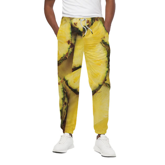 Pineapple Slices Print Cotton Pants