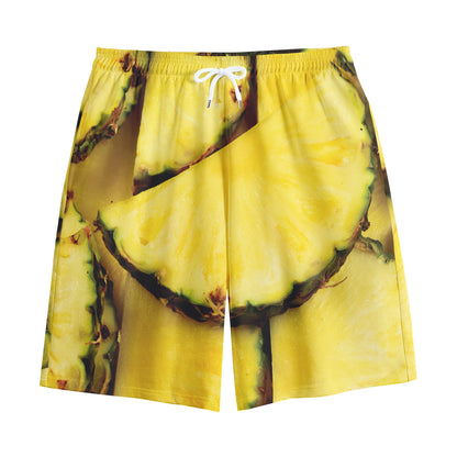 Pineapple Slices Print Cotton Shorts