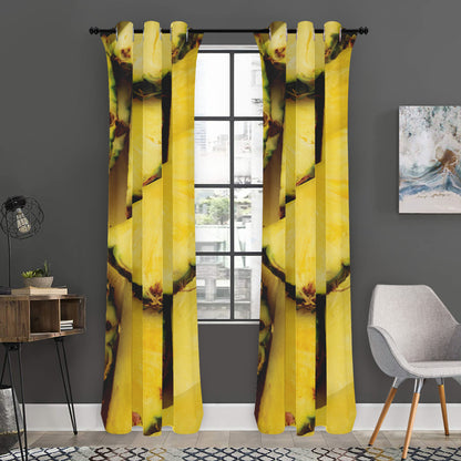Pineapple Slices Print Curtain