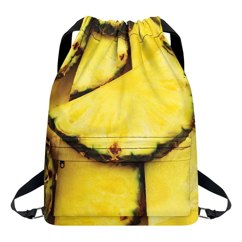 Pineapple Slices Print Drawstring Backpack