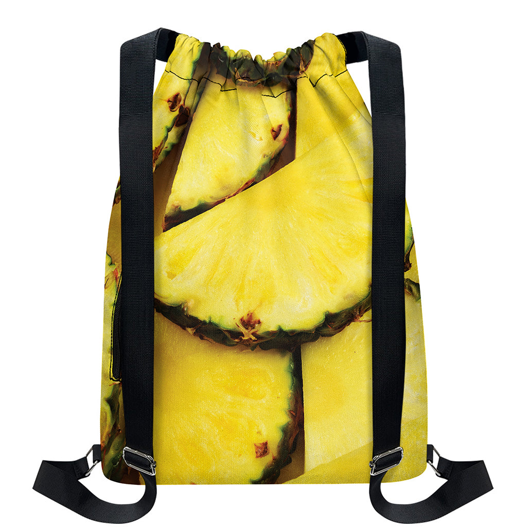 Pineapple Slices Print Drawstring Backpack