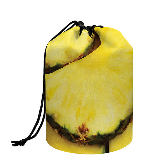 Pineapple Slices Print Drawstring Makeup Bag