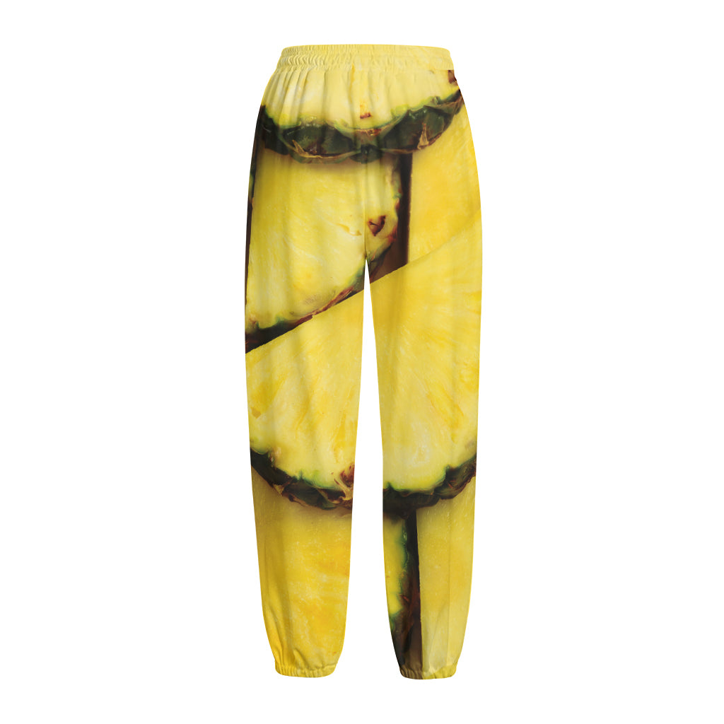 Pineapple Slices Print Fleece Lined Knit Pants