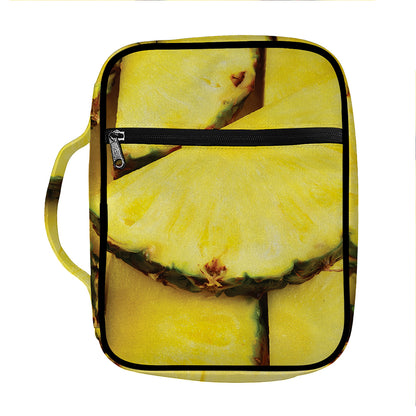 Pineapple Slices Print Front Pocket Bible Bag