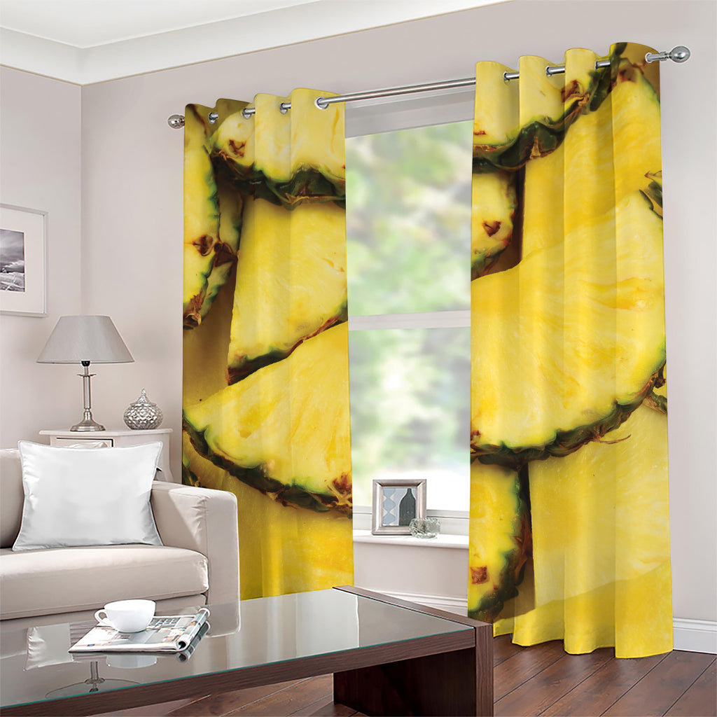 Pineapple Slices Print Grommet Curtains