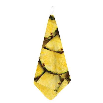 Pineapple Slices Print Hand Towel