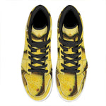 Pineapple Slices Print High Top Leather Sneakers