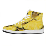 Pineapple Slices Print High Top Leather Sneakers