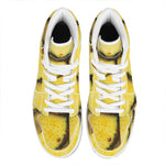 Pineapple Slices Print High Top Leather Sneakers