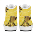 Pineapple Slices Print High Top Leather Sneakers