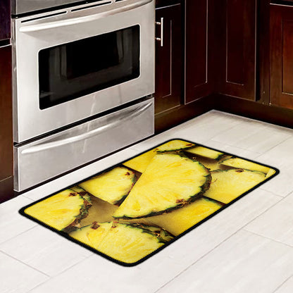 Pineapple Slices Print Kitchen Mat