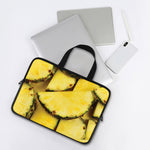 Pineapple Slices Print Laptop Sleeve With Handle