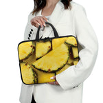 Pineapple Slices Print Laptop Sleeve With Handle