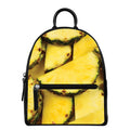Pineapple Slices Print Leather Backpack