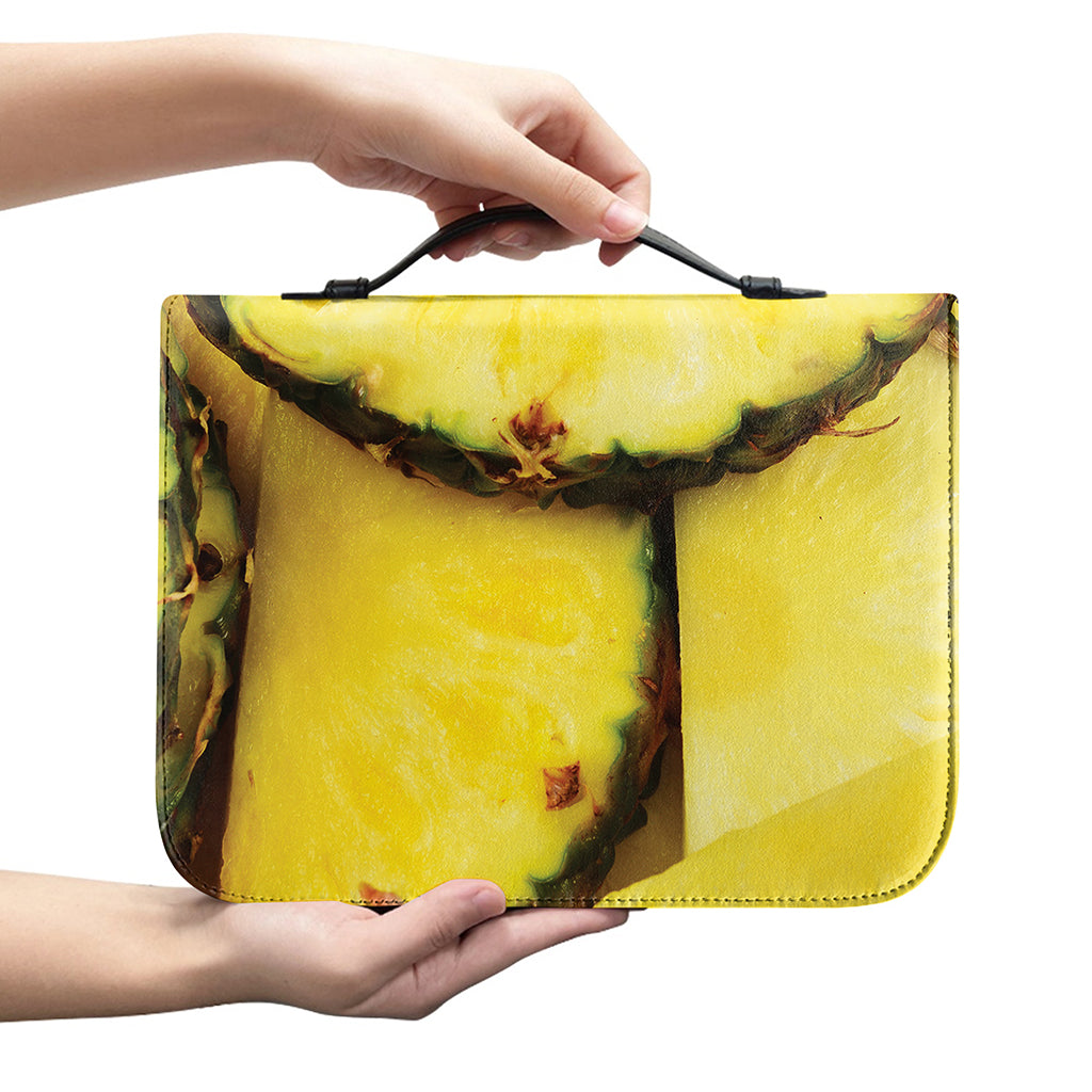 Pineapple Slices Print Leather Bible Cover