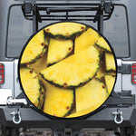 Pineapple Slices Print Leather Spare Tire Cover