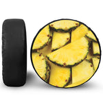 Pineapple Slices Print Leather Spare Tire Cover