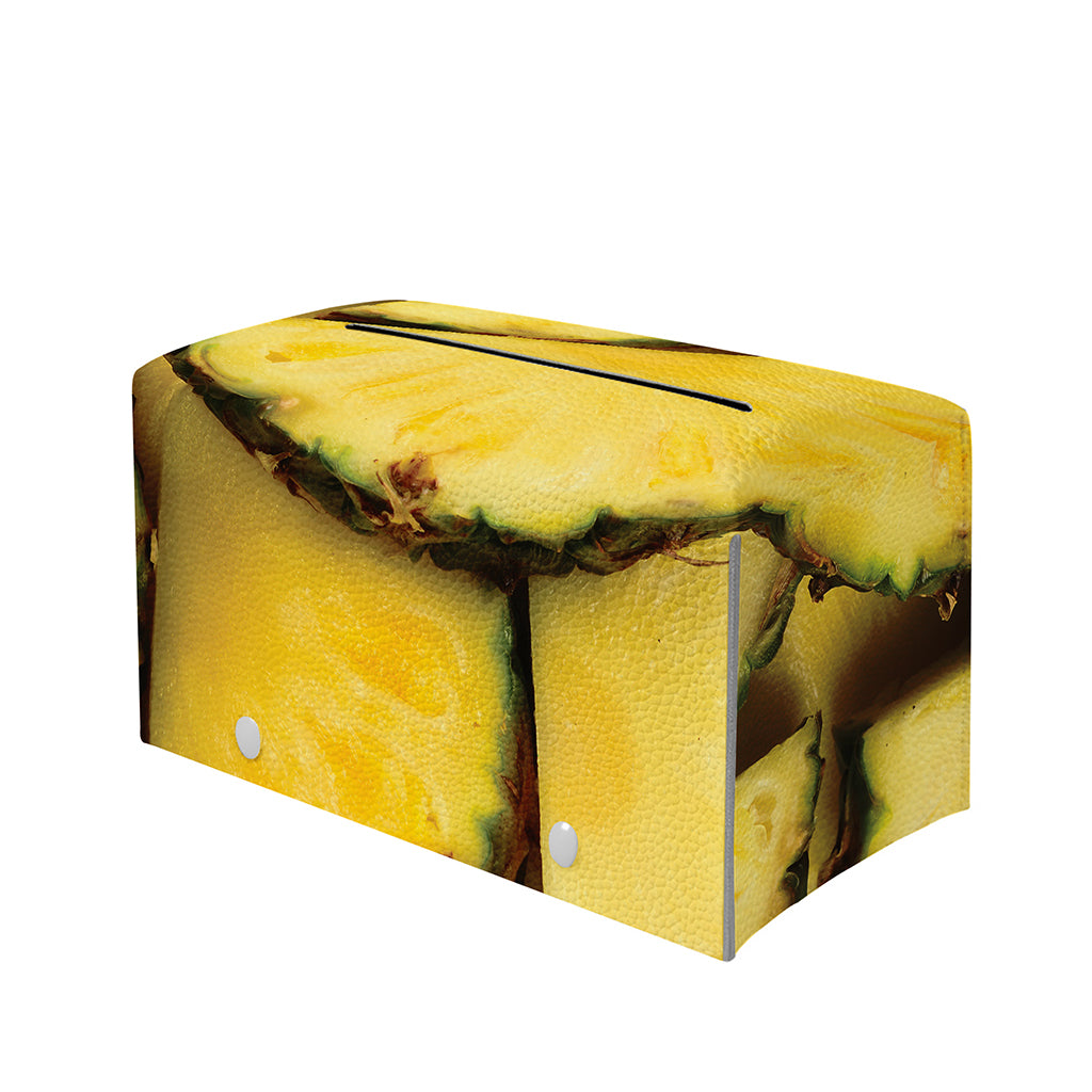 Pineapple Slices Print Leather Tissue Box Cover