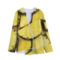 Pineapple Slices Print Long Sleeve Short Coat