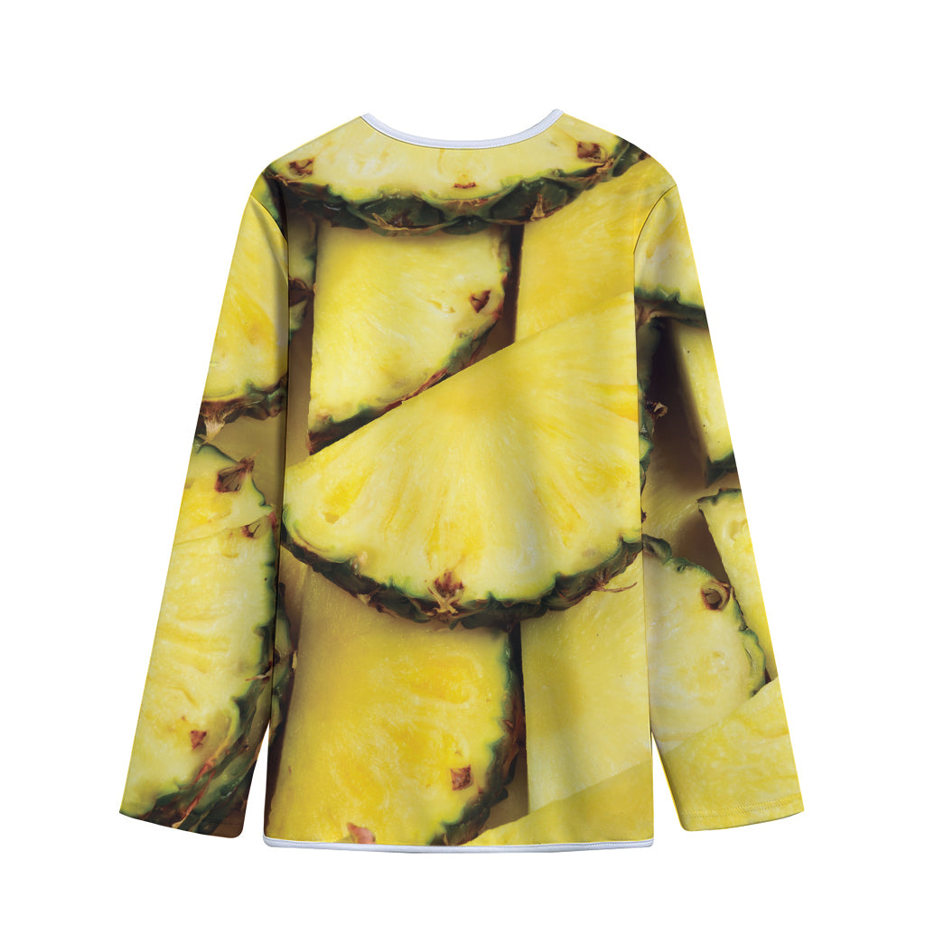 Pineapple Slices Print Long Sleeve Short Coat