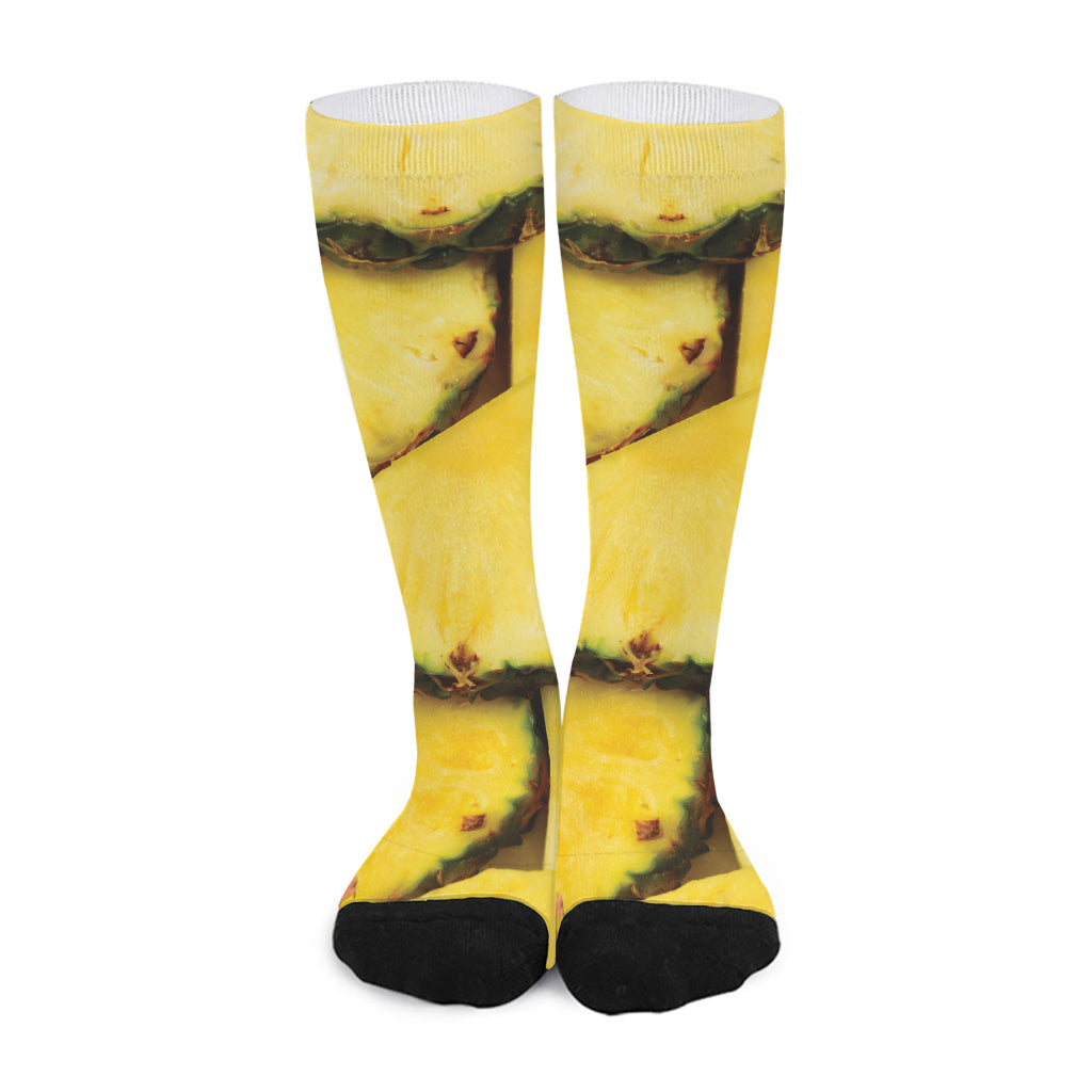 Pineapple Slices Print Long Socks