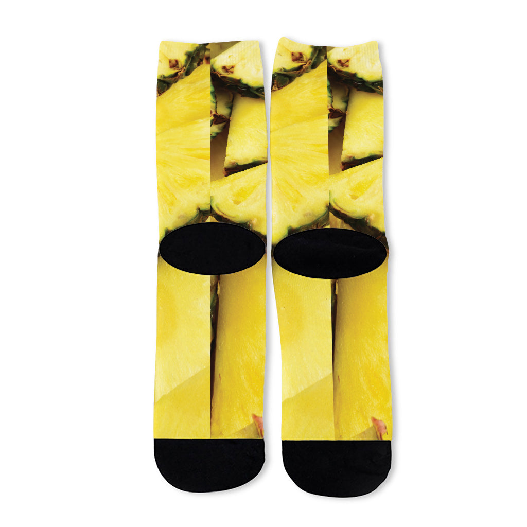 Pineapple Slices Print Long Socks