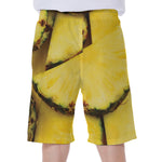 Pineapple Slices Print Men's Beach Shorts