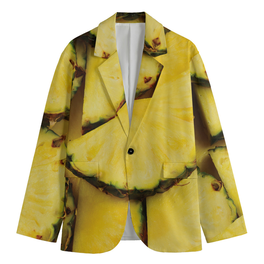 Pineapple Slices Print Men's Blazer