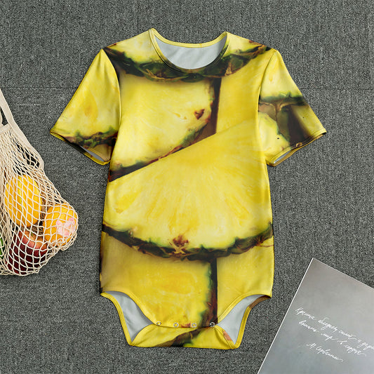 Pineapple Slices Print Men's Bodysuit