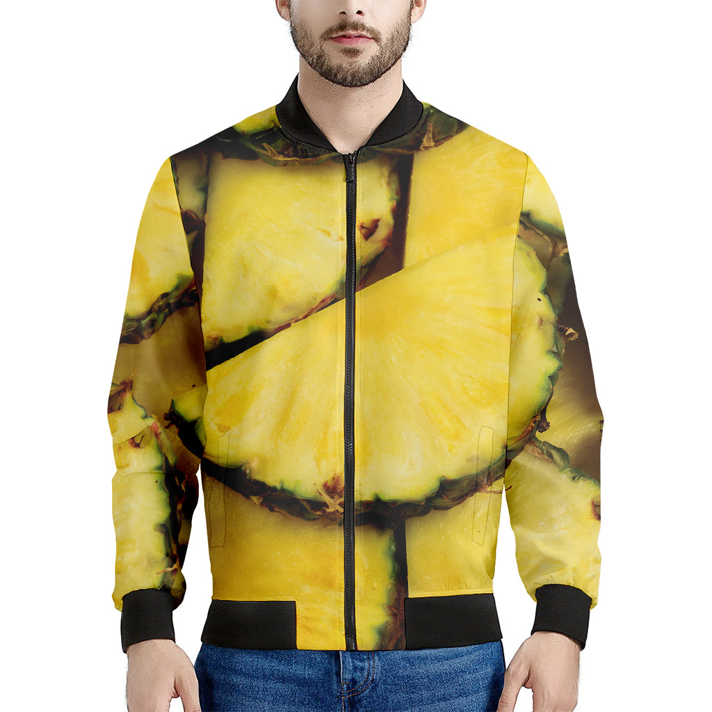 Pineapple Slices Print Men's Bomber Jacket
