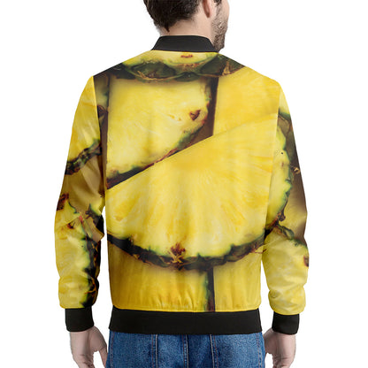 Pineapple Slices Print Men's Bomber Jacket