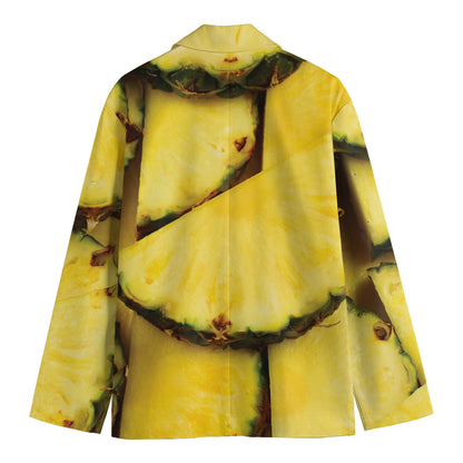 Pineapple Slices Print Men's Cotton Blazer