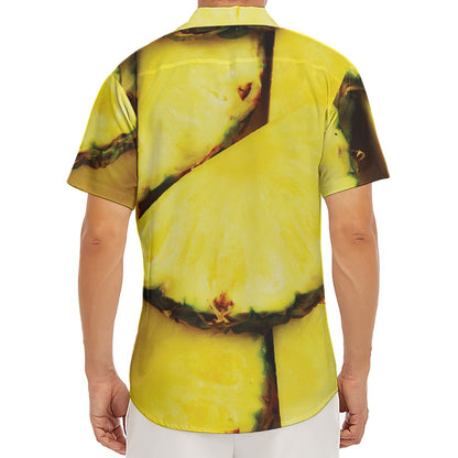 Pineapple Slices Print Men's Deep V-Neck Shirt