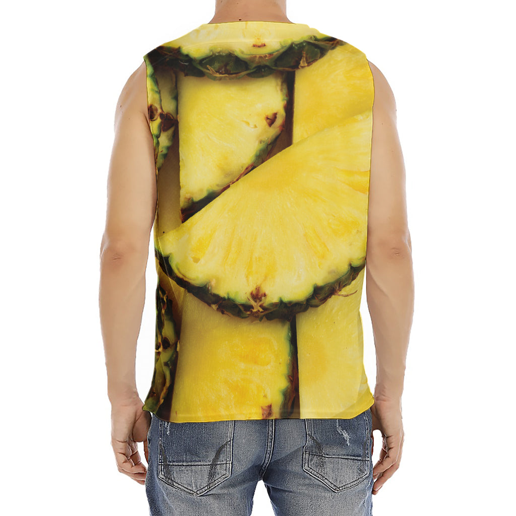 Pineapple Slices Print Men's Fitness Tank Top