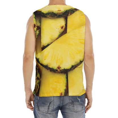Pineapple Slices Print Men's Fitness Tank Top
