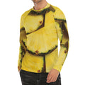 Pineapple Slices Print Men's Long Sleeve Rash Guard