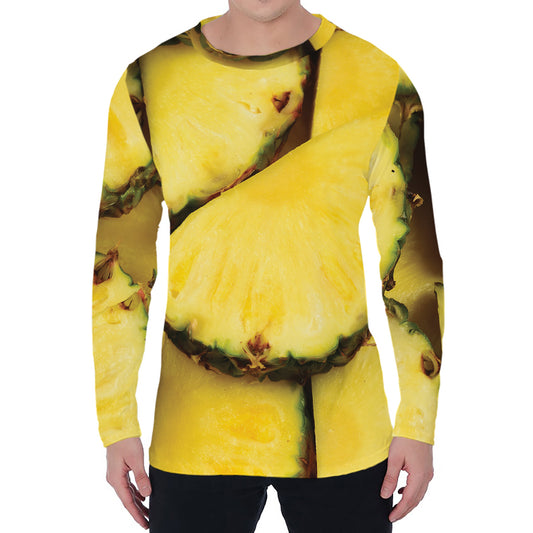 Pineapple Slices Print Men's Long Sleeve T-Shirt