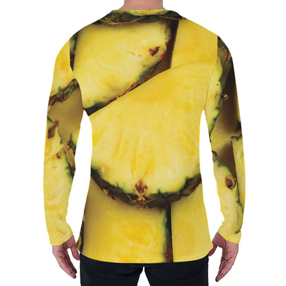 Pineapple Slices Print Men's Long Sleeve T-Shirt