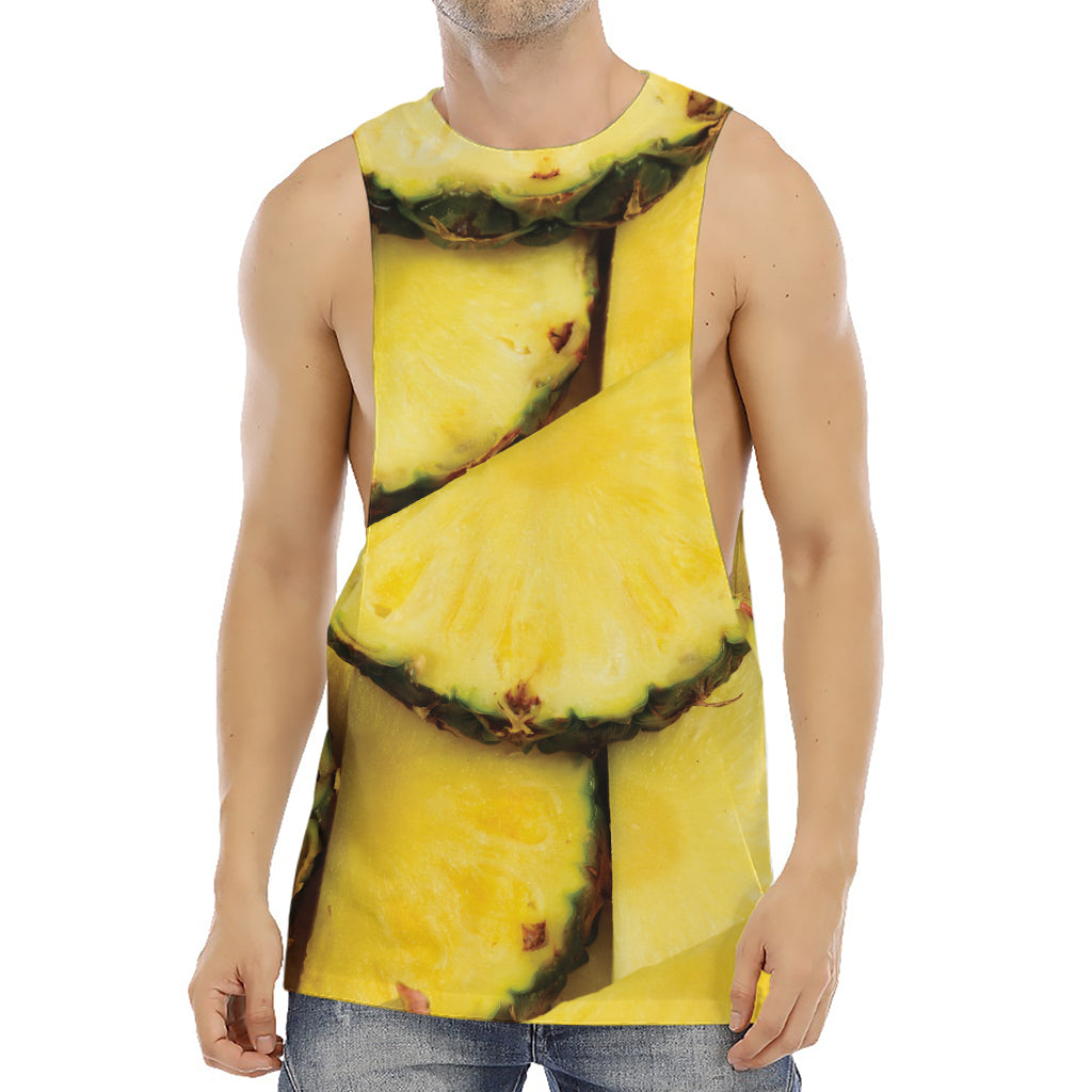 Pineapple Slices Print Men's Muscle Tank Top