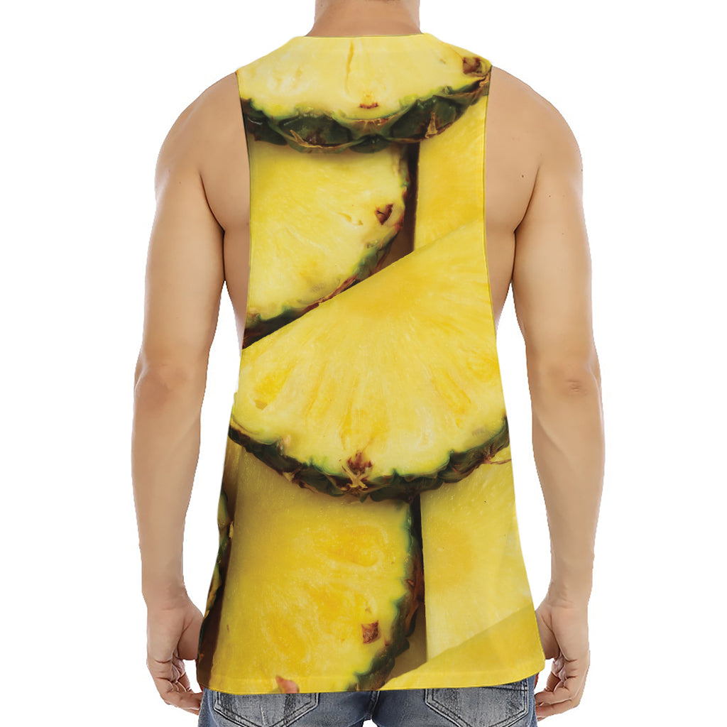 Pineapple Slices Print Men's Muscle Tank Top