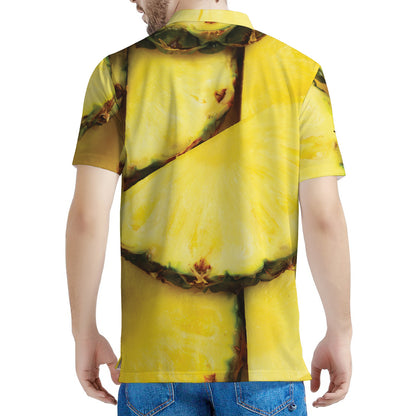 Pineapple Slices Print Men's Polo Shirt