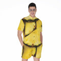Pineapple Slices Print Men's Romper
