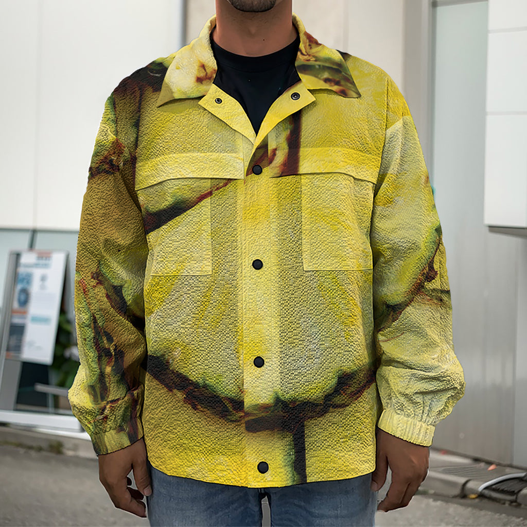 Pineapple Slices Print Men's Shirt Jacket