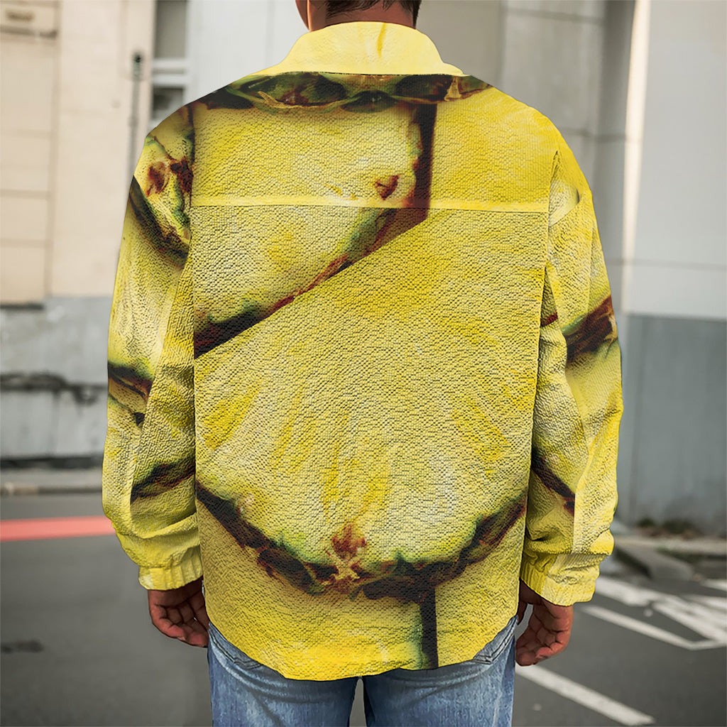 Pineapple Slices Print Men's Shirt Jacket