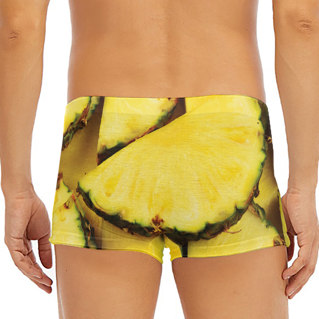 Pineapple Slices Print Men's Short Boxer Briefs