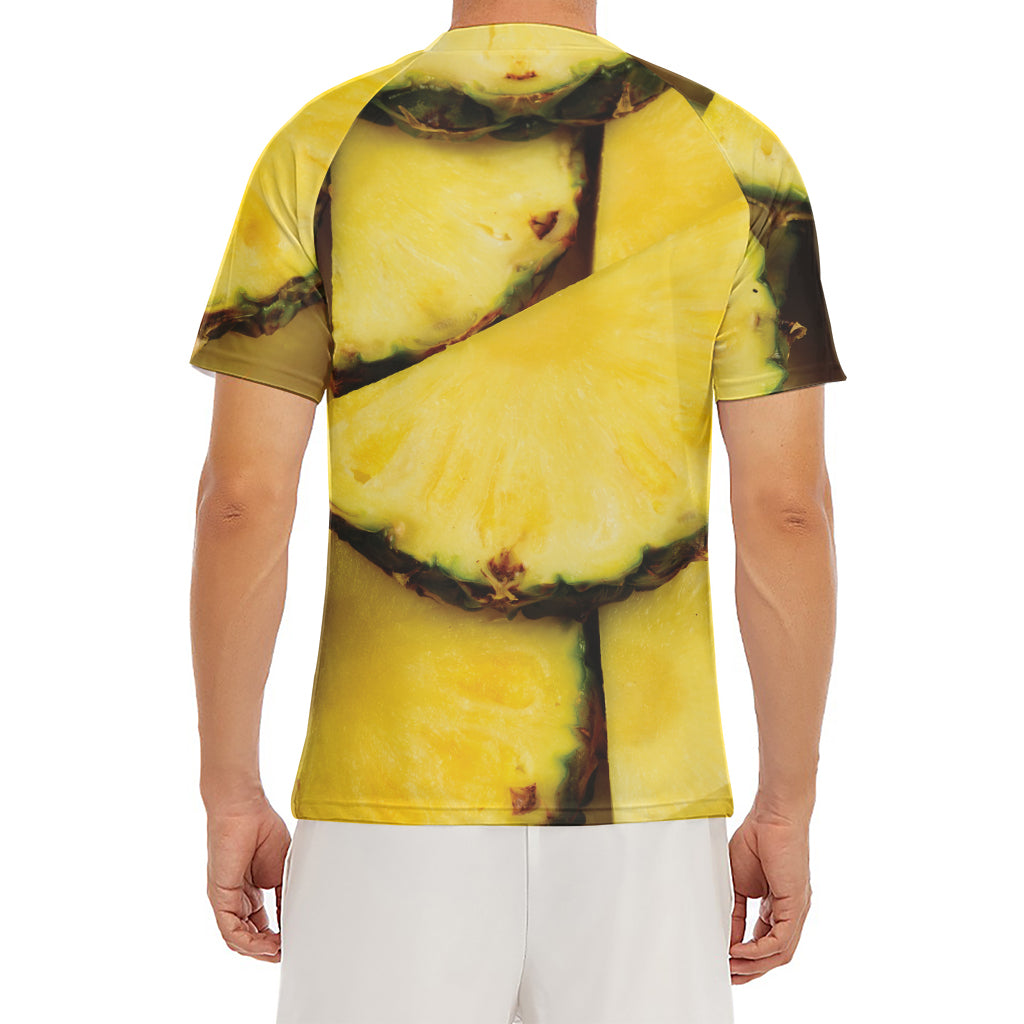 Pineapple Slices Print Men's Short Sleeve Rash Guard