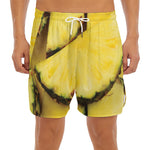 Pineapple Slices Print Men's Split Running Shorts